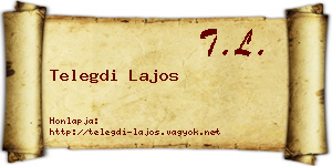 Telegdi Lajos névjegykártya